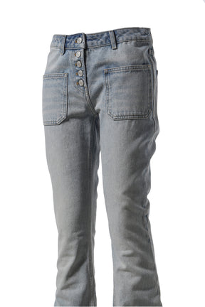 MULTIFLEX BLUE DENIM BOOTCUT PANTS / BLU