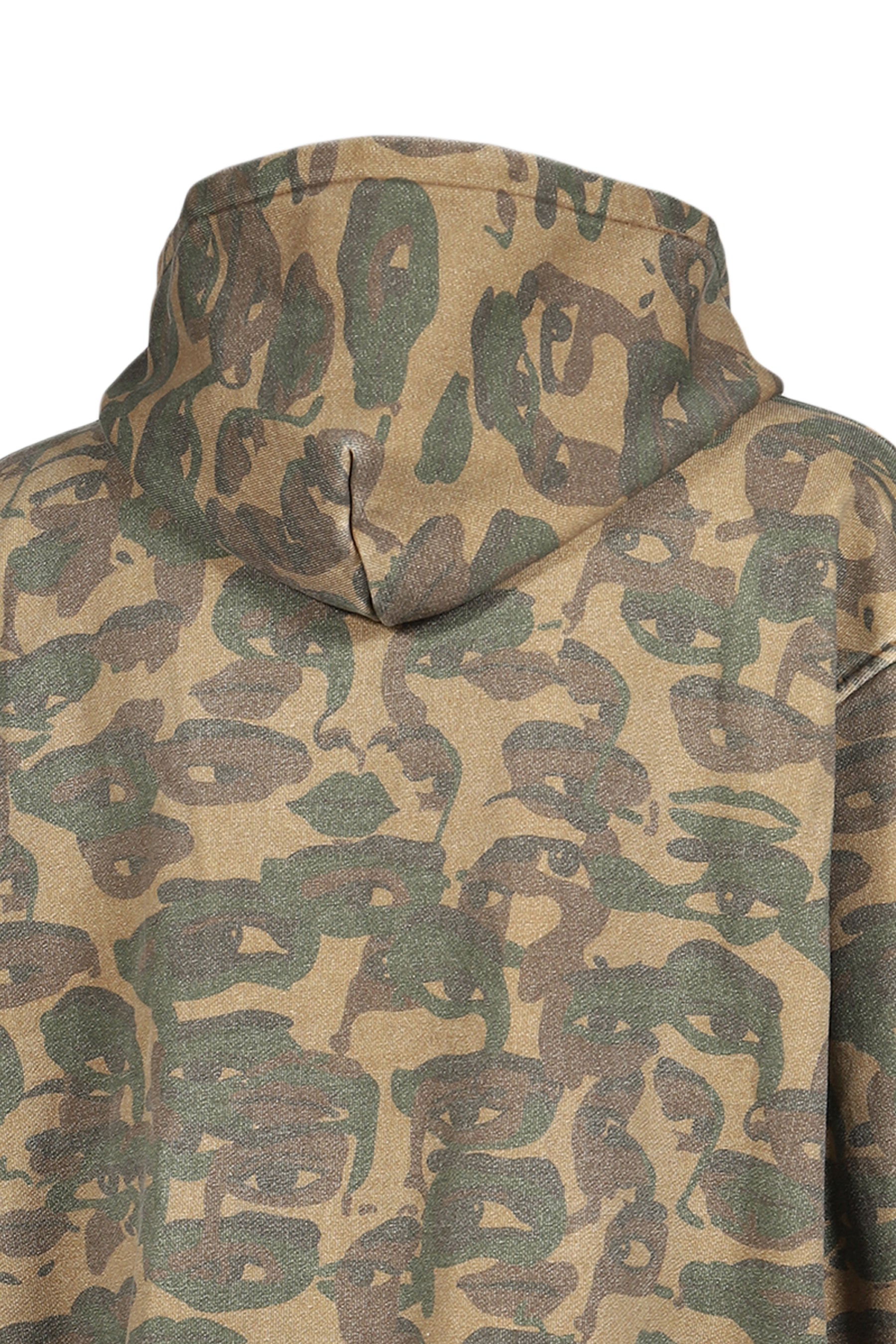 FACE CAMO HOODIE / DARK GRN