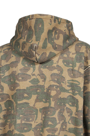 FACE CAMO HOODIE / DARK GRN