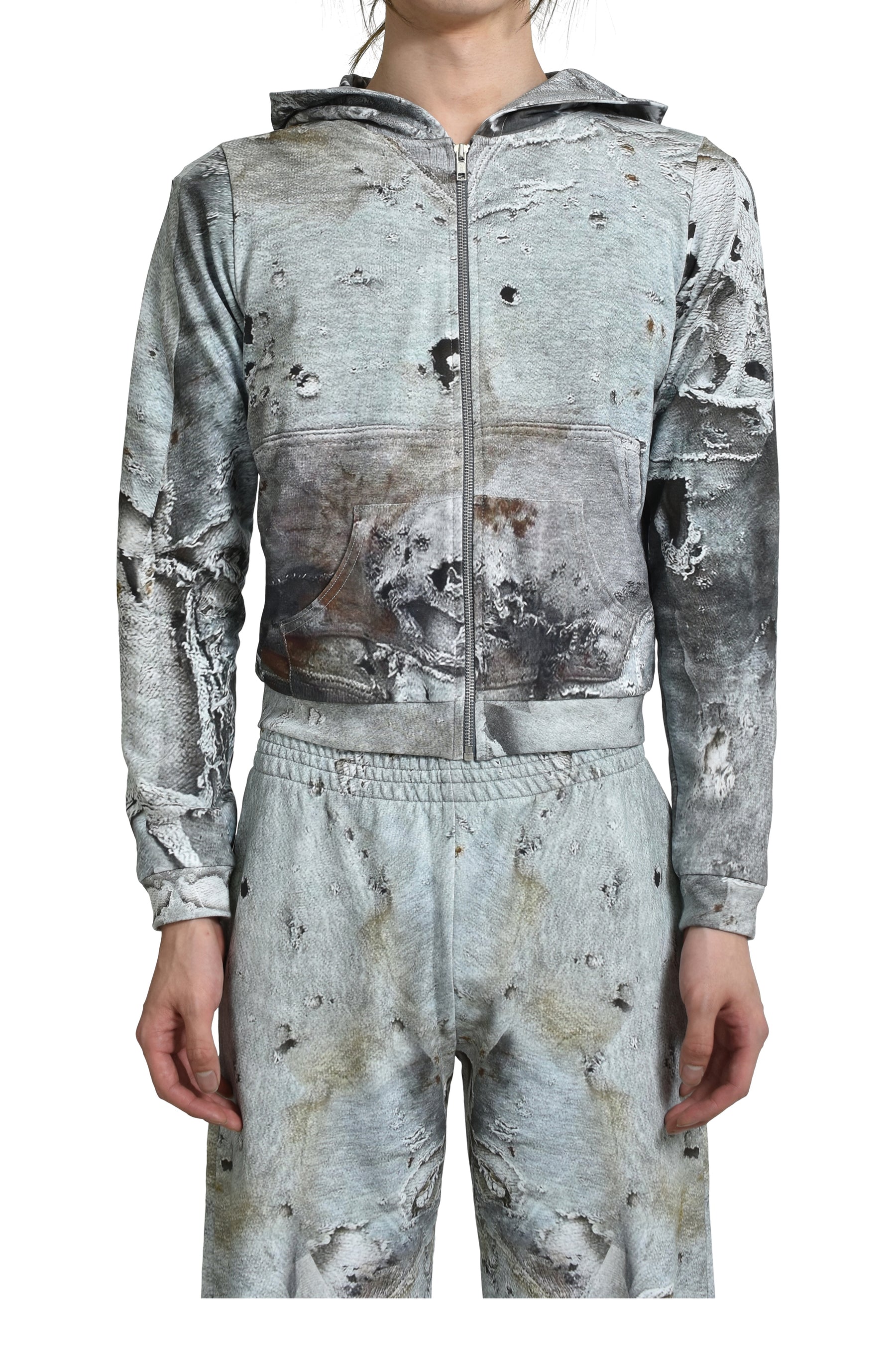 WORN OUT WHITE HOODIE / WHT 