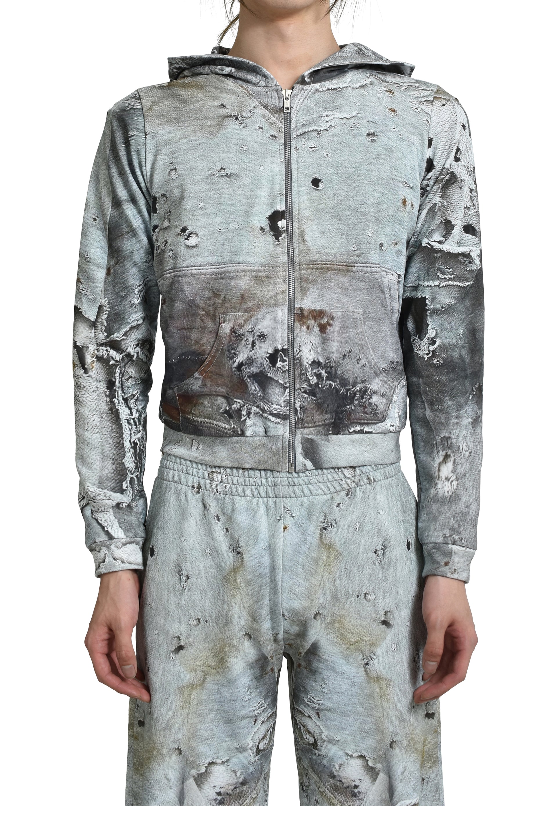 WORN OUT WHITE HOODIE / WHT