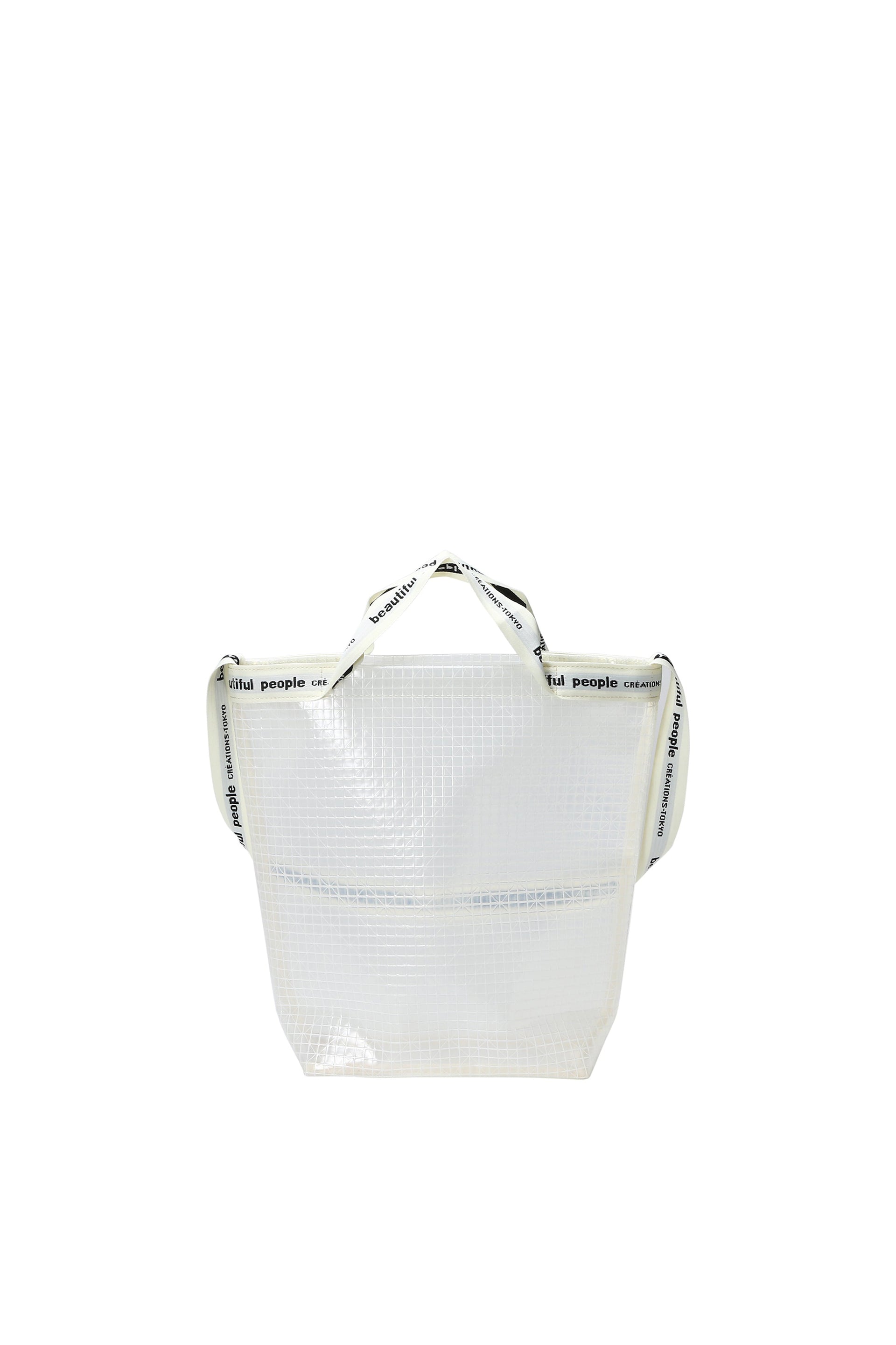 PLAID VINYL LOGO TAPE SHOULDER BAG / CLEAR