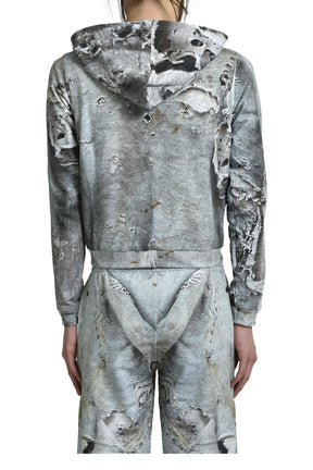 WORN OUT WHITE HOODIE / WHT 