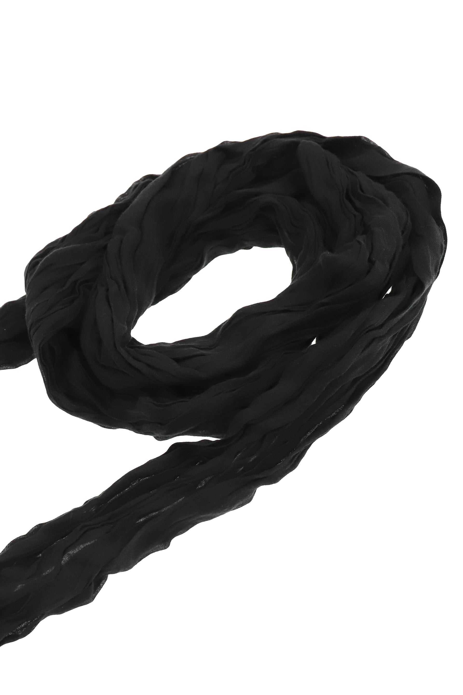 JARA LONG WRINKLED SCARF (19X320 CM) / BLK