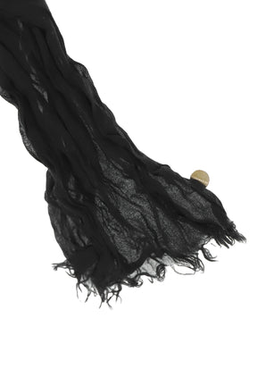 JARA LONG WRINKLED SCARF (19X320 CM) / BLK