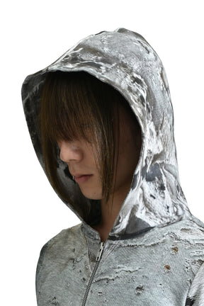 WORN OUT WHITE HOODIE / WHT 