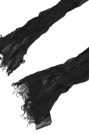 JARA LONG WRINKLED SCARF (19X320 CM) / BLK