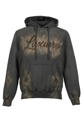 LUXUARY MUD PAINT HOODIE / BLK