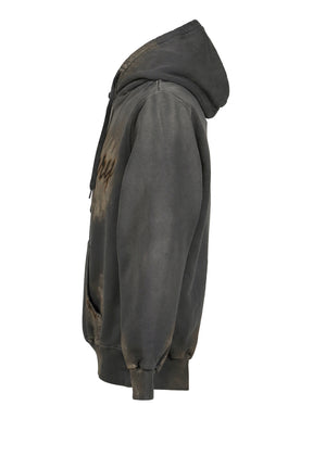 LUXUARY MUD PAINT HOODIE / BLK