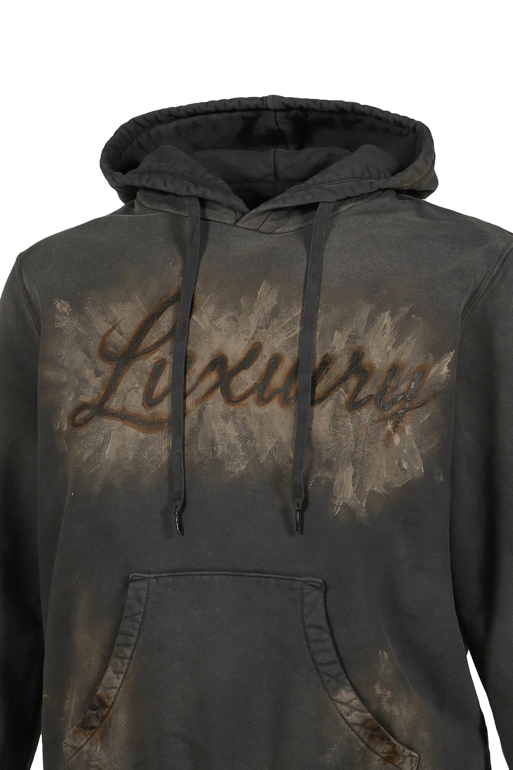 LUXUARY MUD PAINT HOODIE / BLK