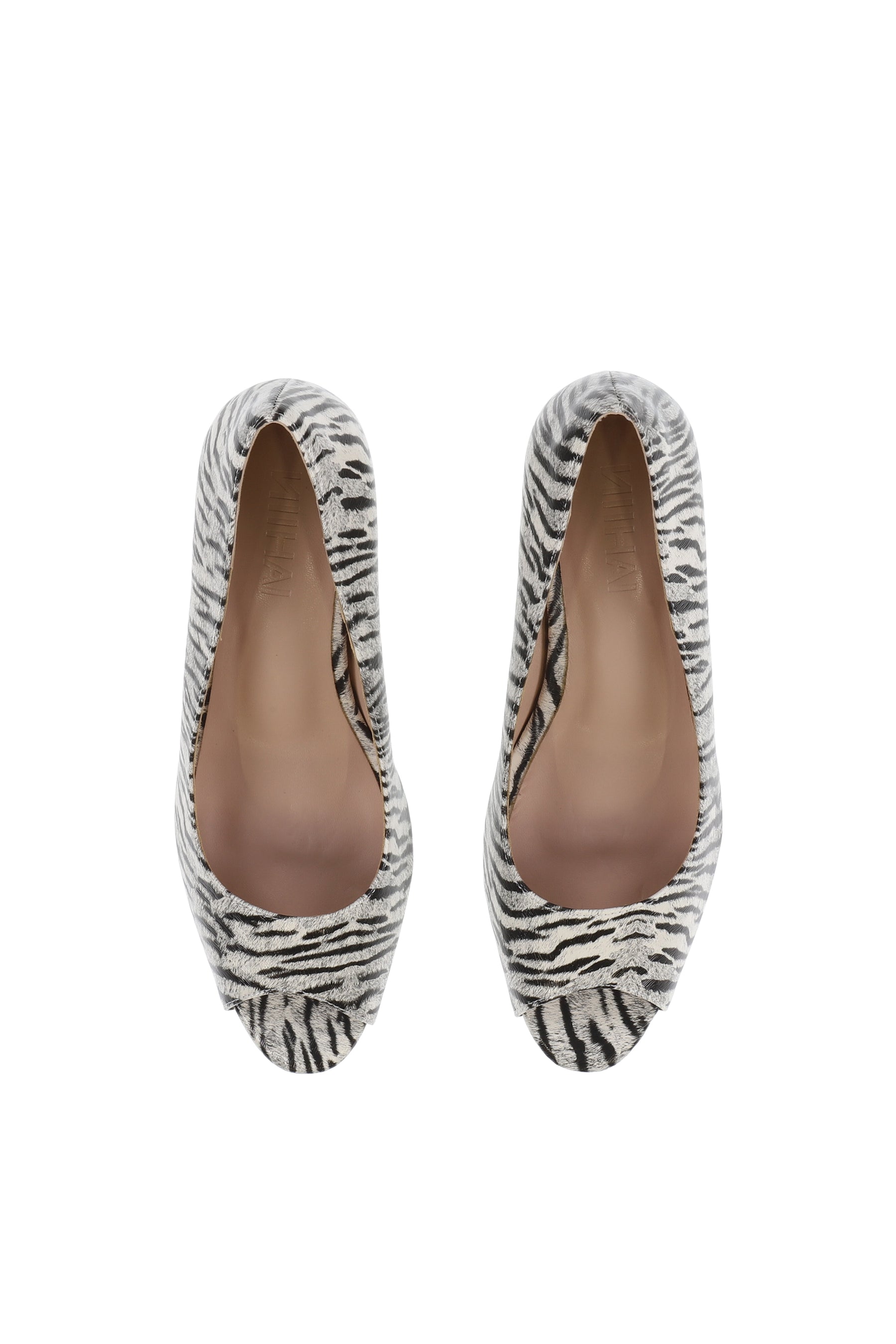 OPEN-TOE MULE WEDGE IN ZEBRA PRINT / ZEBRA PRINT