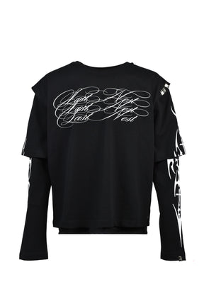 THREE LAYERED L/S SHIRT / BLK