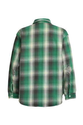 HEAVY WEIGHT FLANNEL SHIRTS AGING / GRN WHT REPAIRED