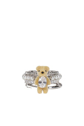 美品 試着のみ　YVMIN リング　イヴミン YVMIN イヴミン FW25 MINI PEARLESCENT BEAR MULTI-LAYERED RING / WHT
