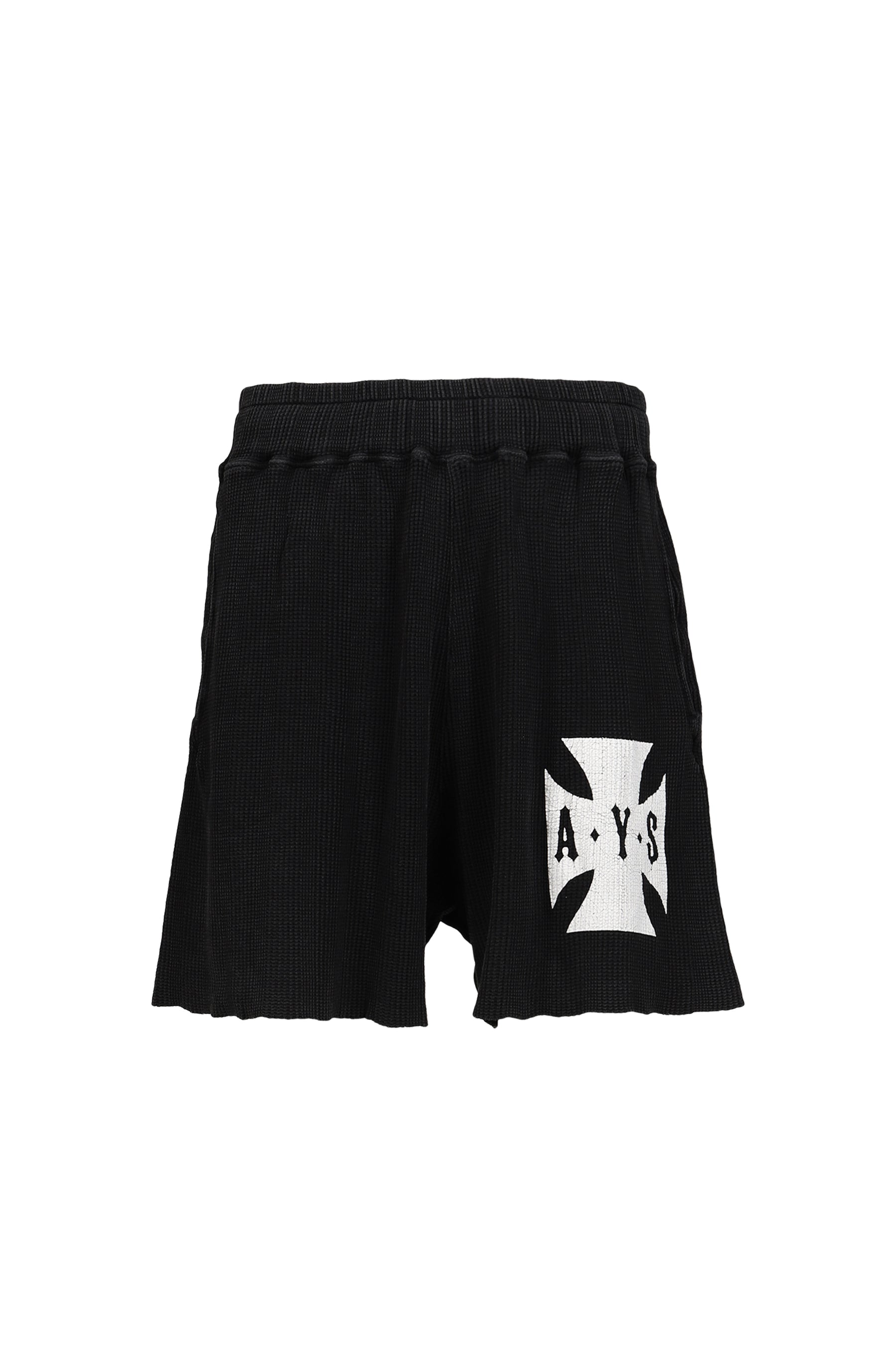 CROSS WAFFLE VINTAGE SHORTS / VINTAGE BLK