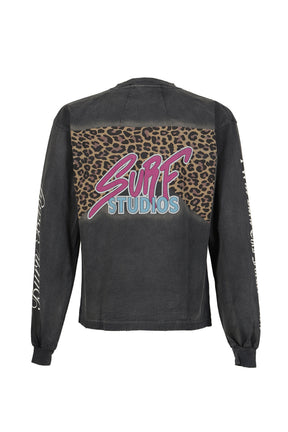 LEOPARD L/S T-SHIRTS / BLK