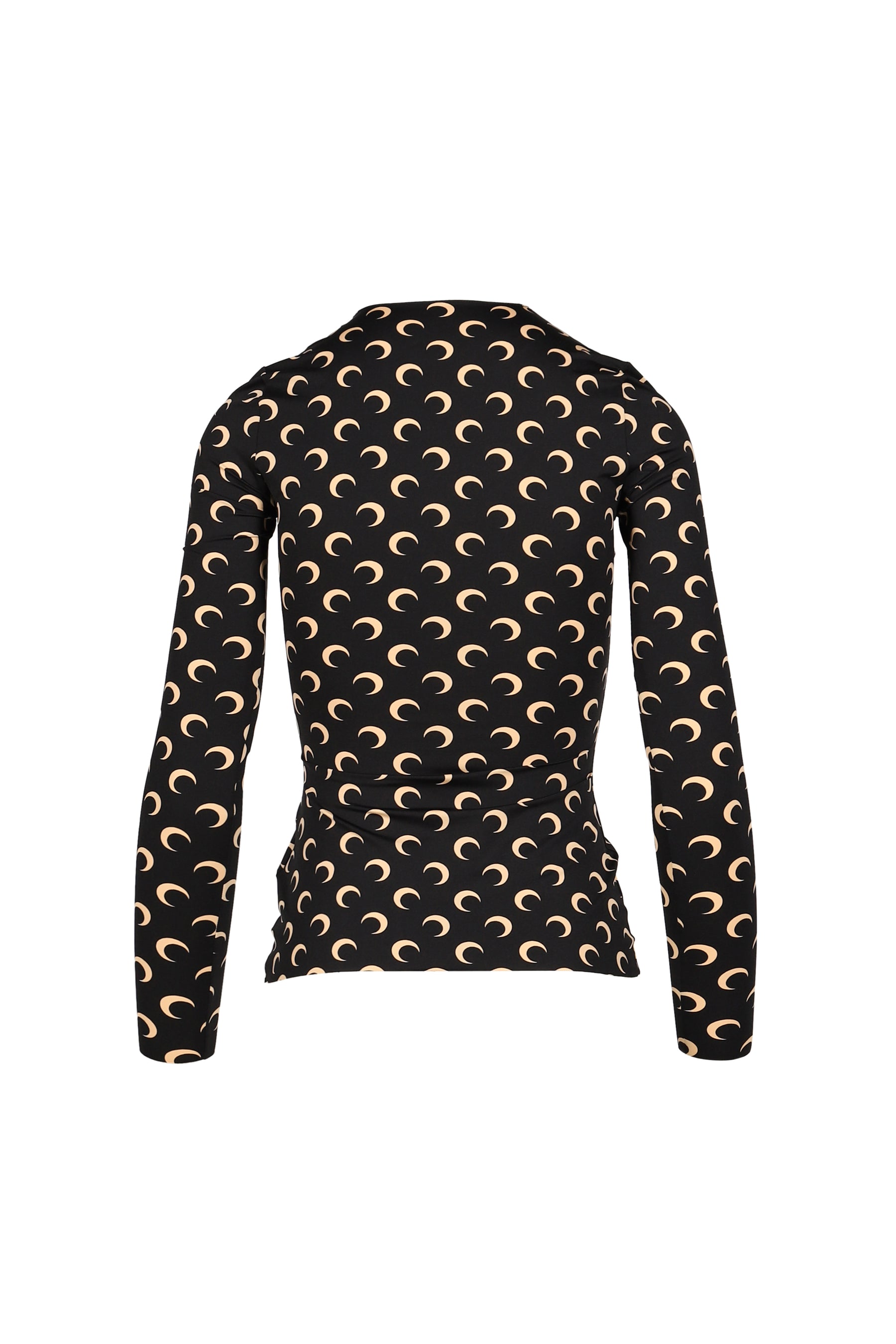MOON PRINTED JERSEY LS CREWNECK TOP / INVERSE TAN