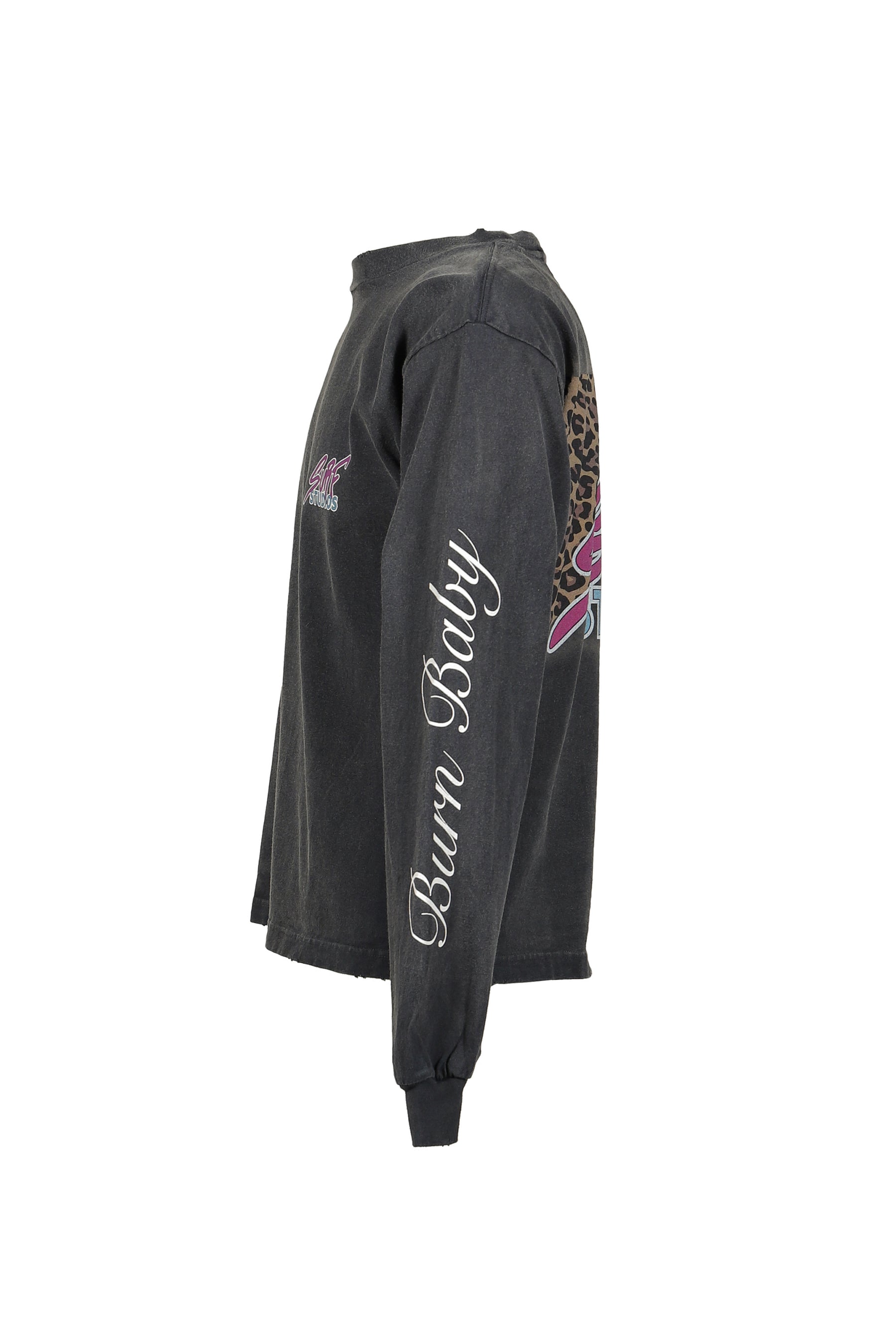 LEOPARD L/S T-SHIRTS / BLK