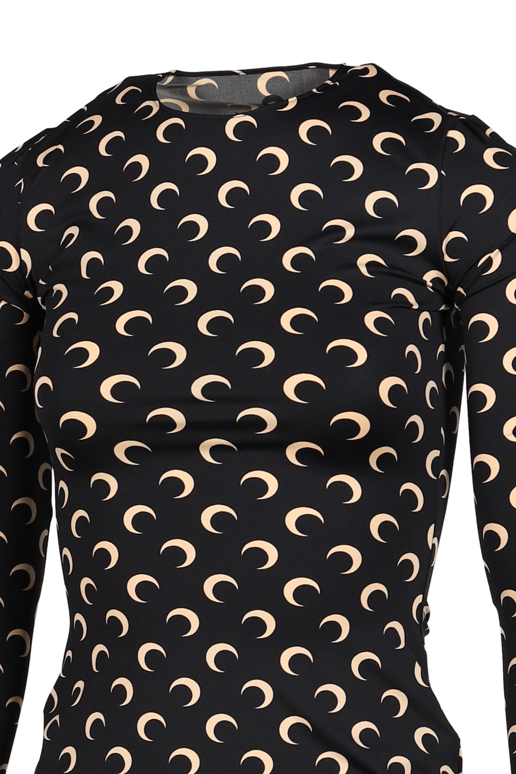 MOON PRINTED JERSEY LS CREWNECK TOP / INVERSE TAN
