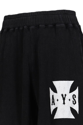 CROSS WAFFLE VINTAGE SHORTS / VINTAGE BLK