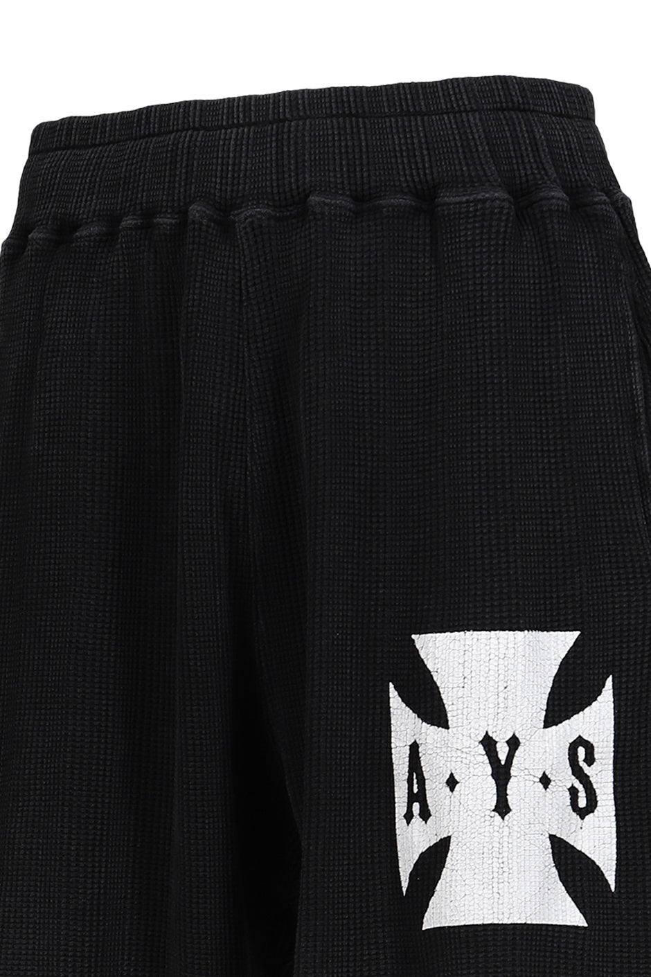 CROSS WAFFLE VINTAGE SHORTS / VINTAGE BLK