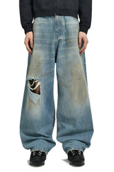 DISTRESSED BAGGY JEANS / DISTRESSED LT. BLU