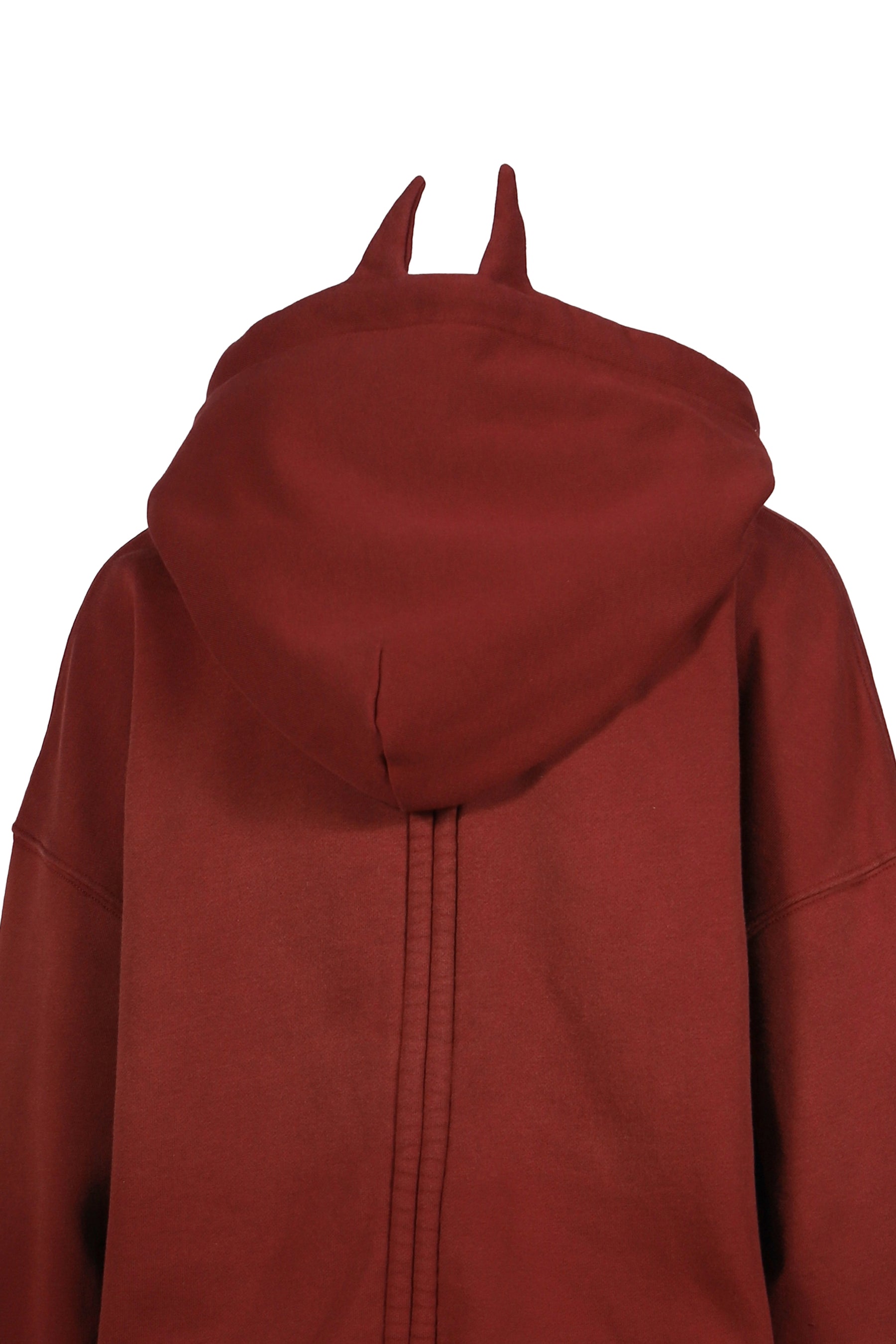 DRAWSTRING GRADIENT WASH HOODED SWEATSHIRT / RED