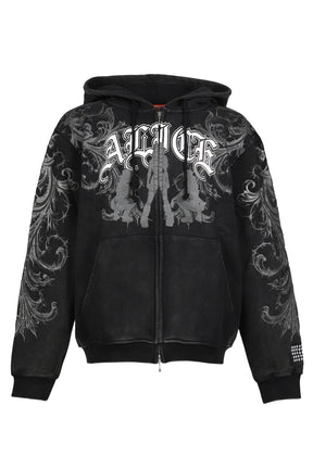 GRAPHIC ZIP HOODIE / BLACK 