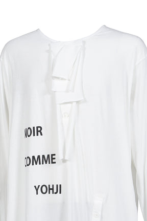 L/S MESSAGE PRINT T-SHIRT / WHT