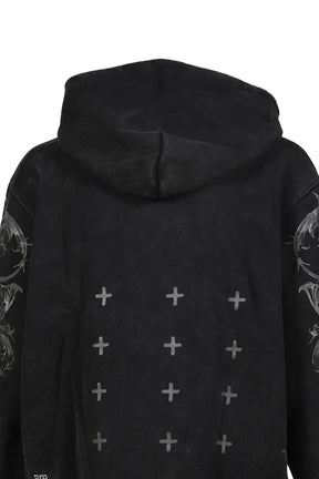 GRAPHIC ZIP HOODIE / BLACK 