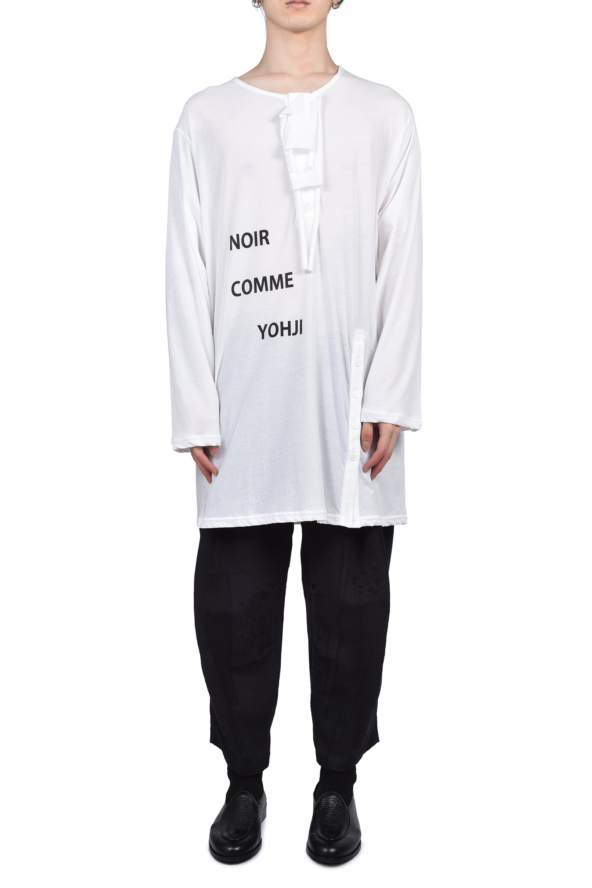 L/S MESSAGE PRINT T-SHIRT / WHT