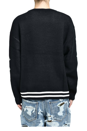 TC BONE KNIT SWEATER / BLK/WHT 