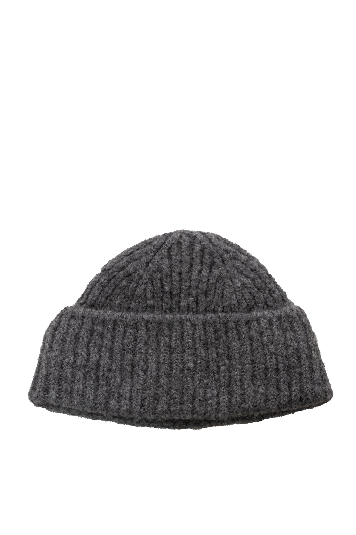 LIGHT GREY EMBROIDERED LOGO METAL SHORT BEANIE / L.GRY