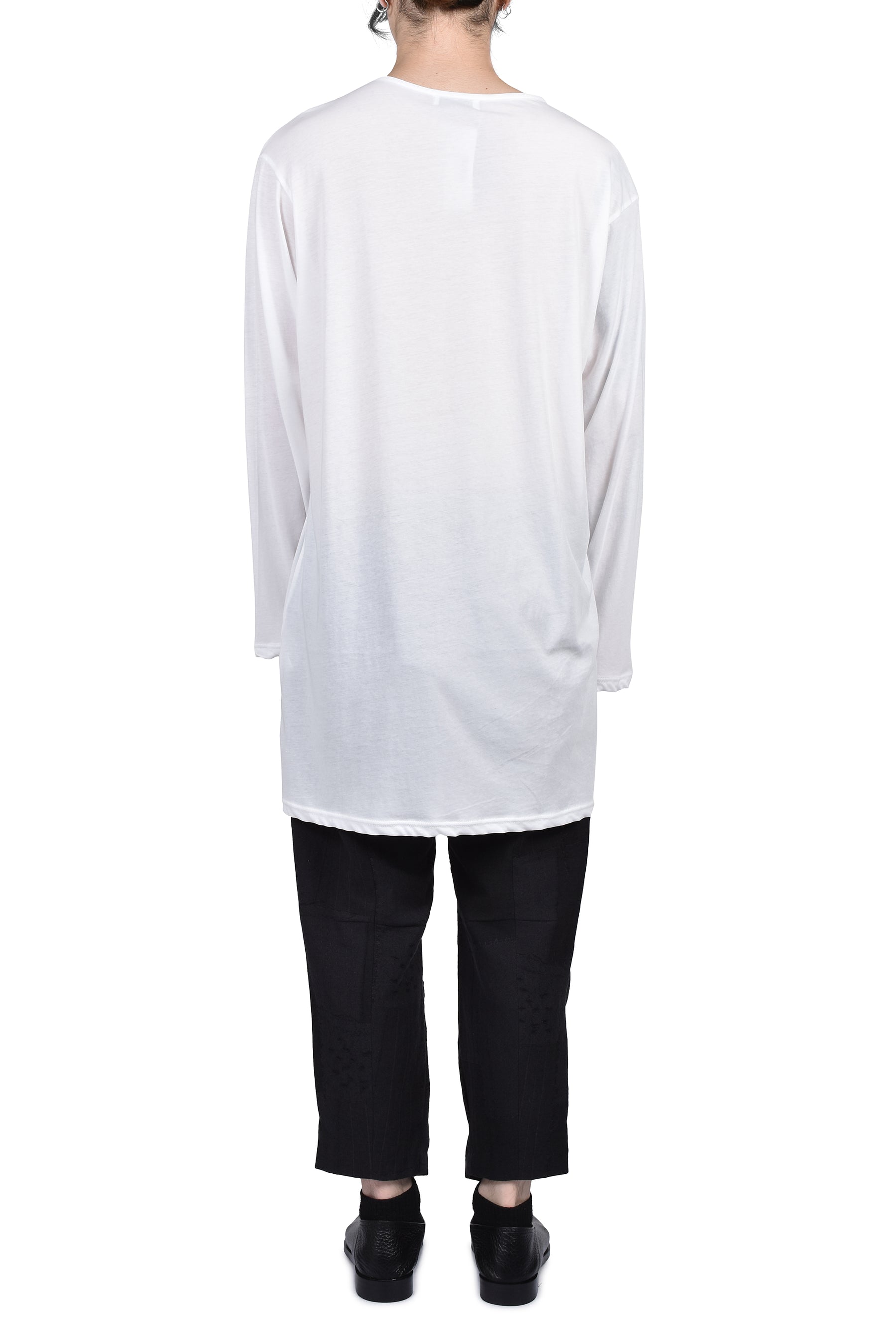 L/S MESSAGE PRINT T-SHIRT / WHT