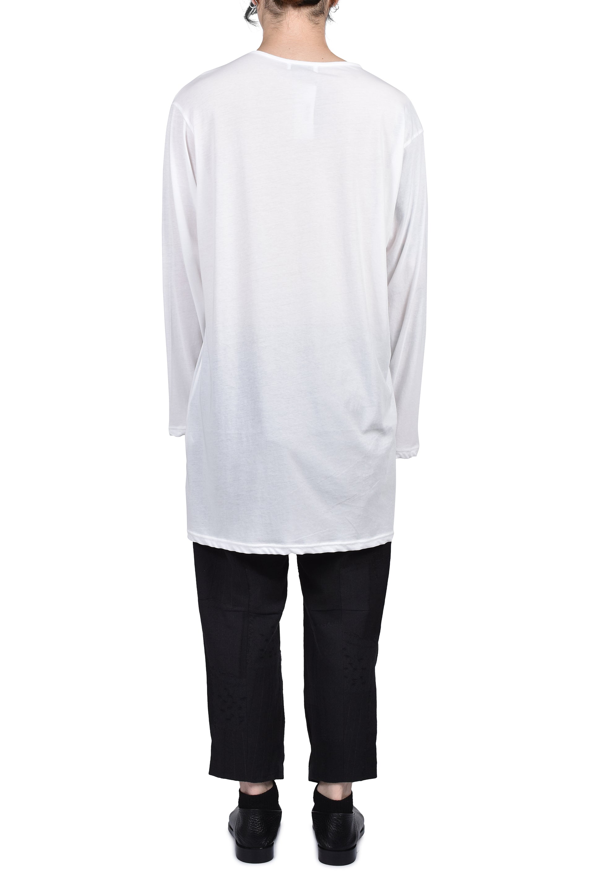 L/S MESSAGE PRINT T-SHIRT / WHT