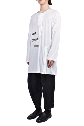 L/S MESSAGE PRINT T-SHIRT / WHT