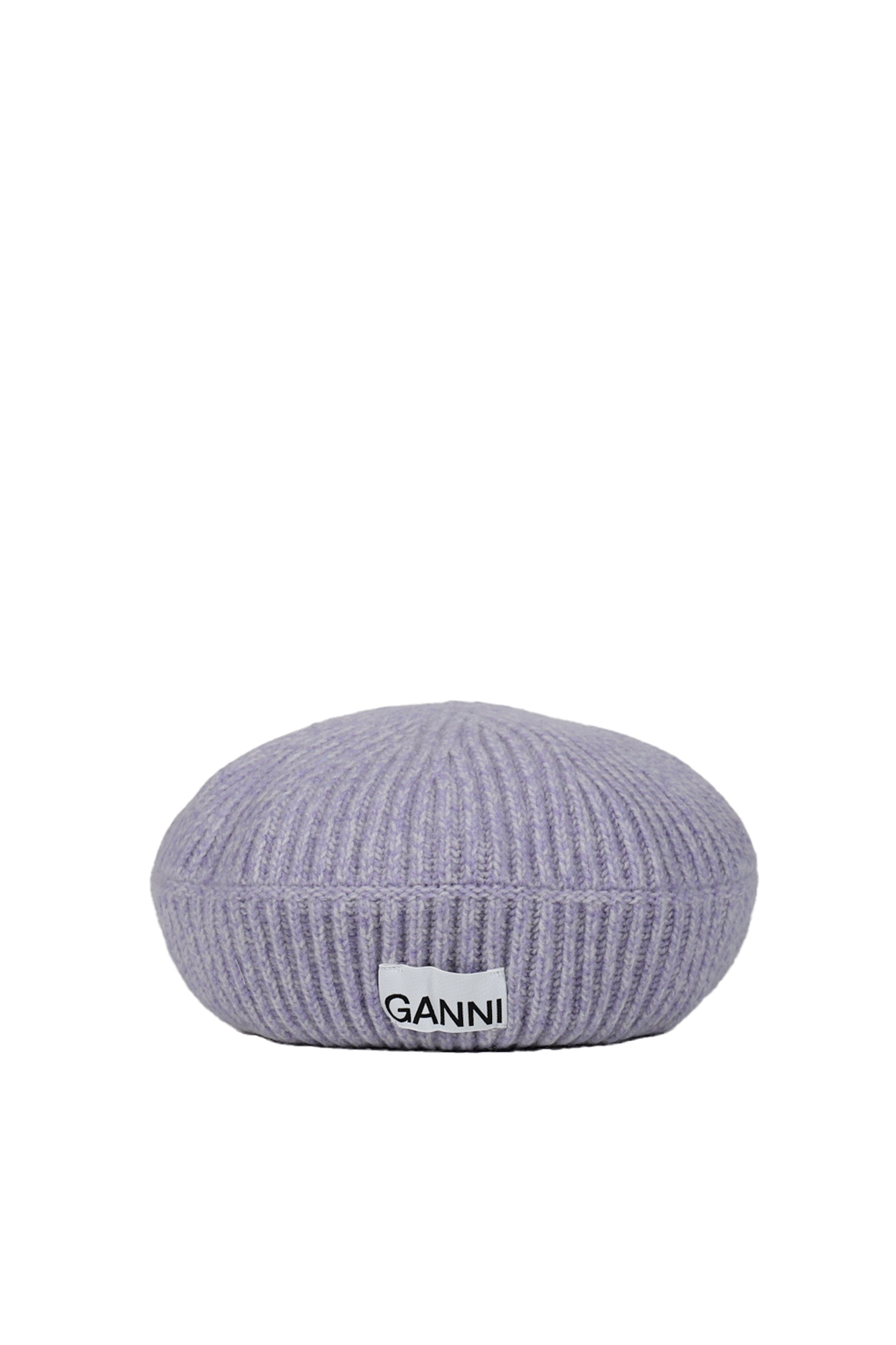 GANNI STRUCTURED RIB BERET / LAVENDER BLUE