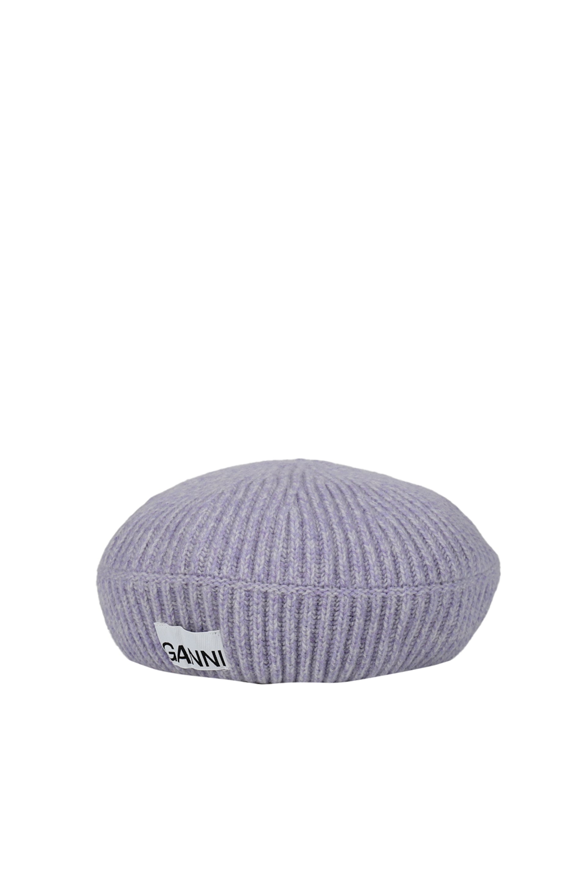 GANNI STRUCTURED RIB BERET / LAVENDER BLUE