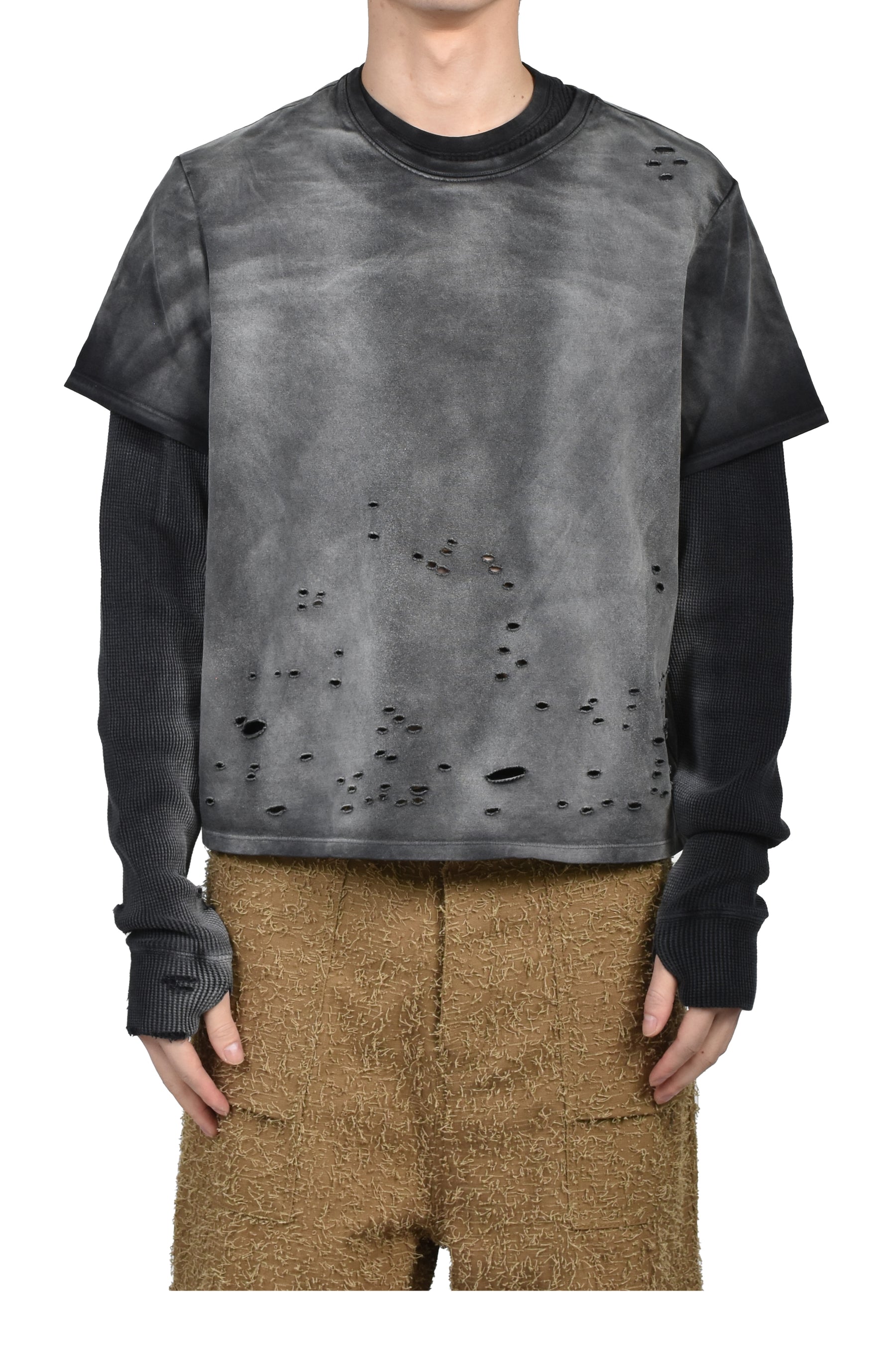 LAYERED THERMAL T / FADE BLACK 