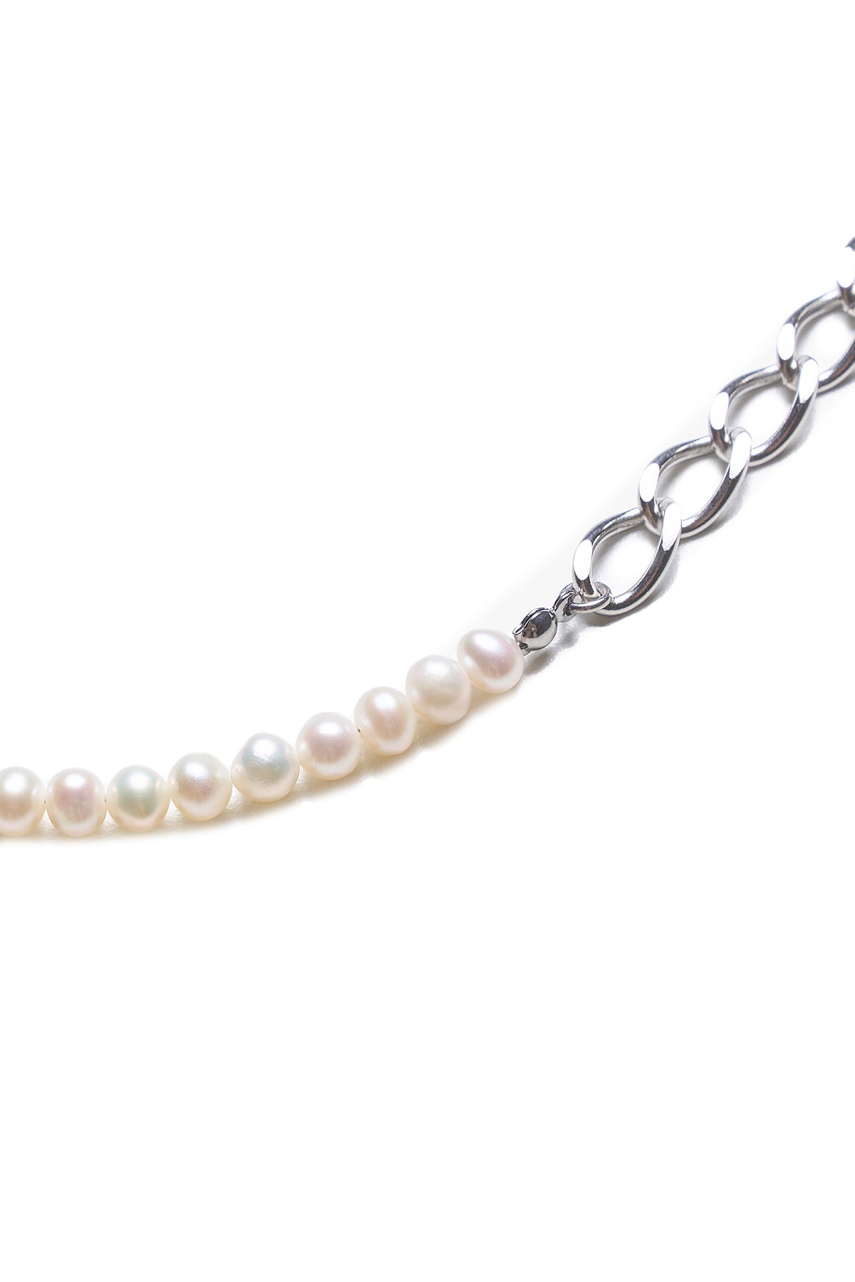 HYPNOTIZE PEARL&CHAIN NECKLACE / SIL