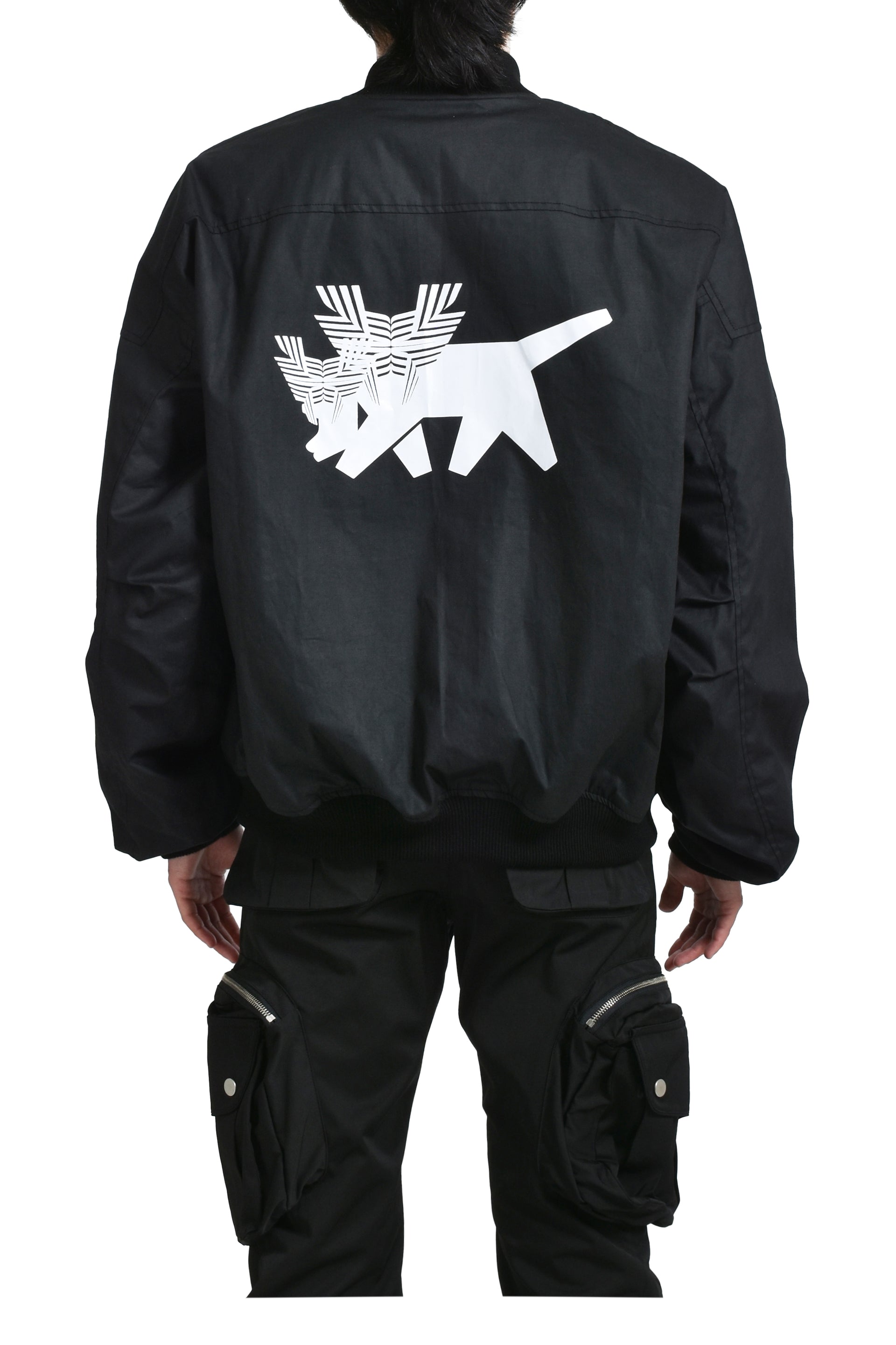 FFFPOSTALSERVICE POSTAL SERVICE WAXED COTTON MA-1 BOMBER (EXCLUSIVE) / BLK