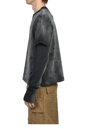 LAYERED THERMAL T / FADE BLACK 