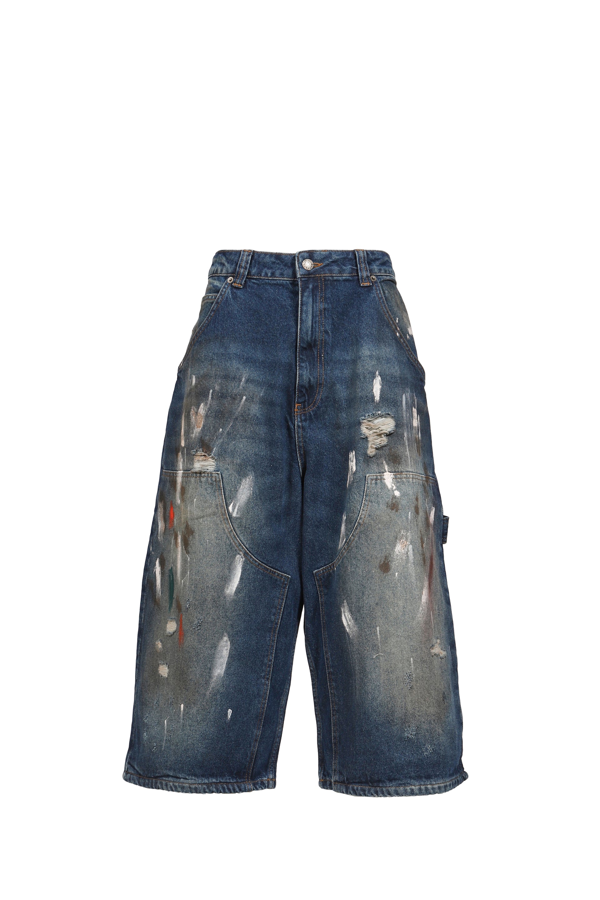 PAINTED CROPPED XL COLOSSUS JEANS / BLU