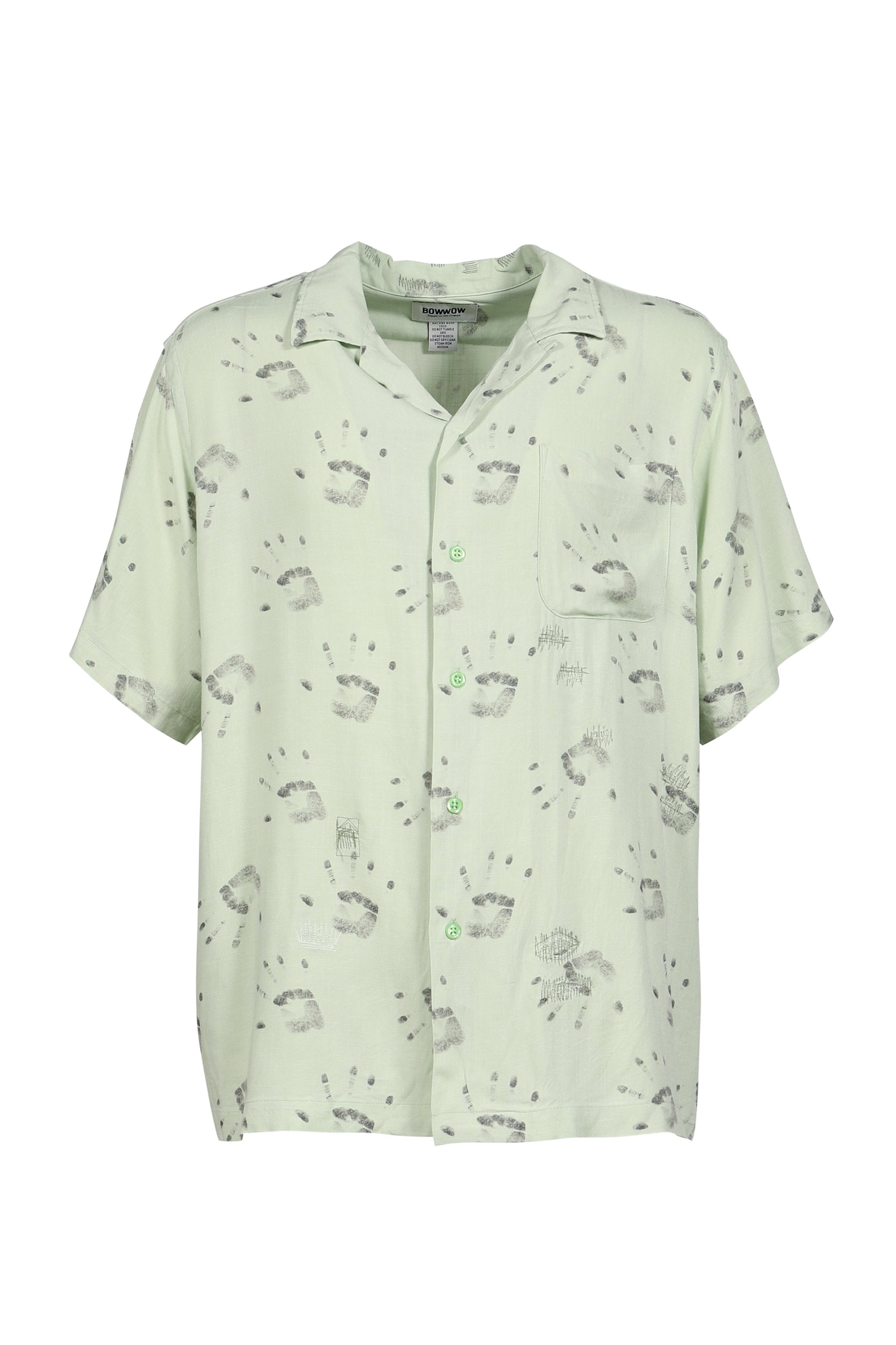 HANDPRINT SS SHIRT AGED / L.GRN