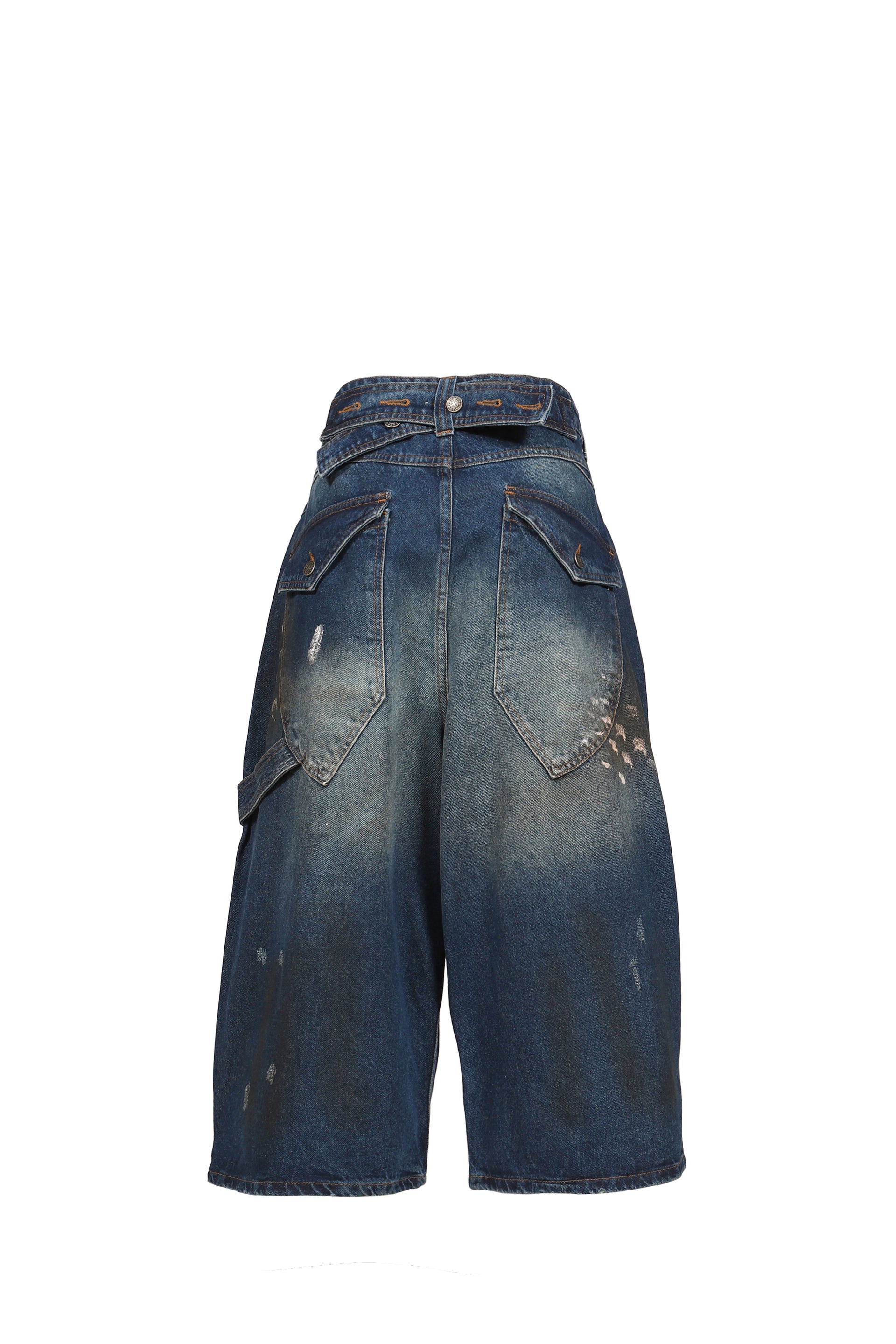 PAINTED CROPPED XL COLOSSUS JEANS / BLU