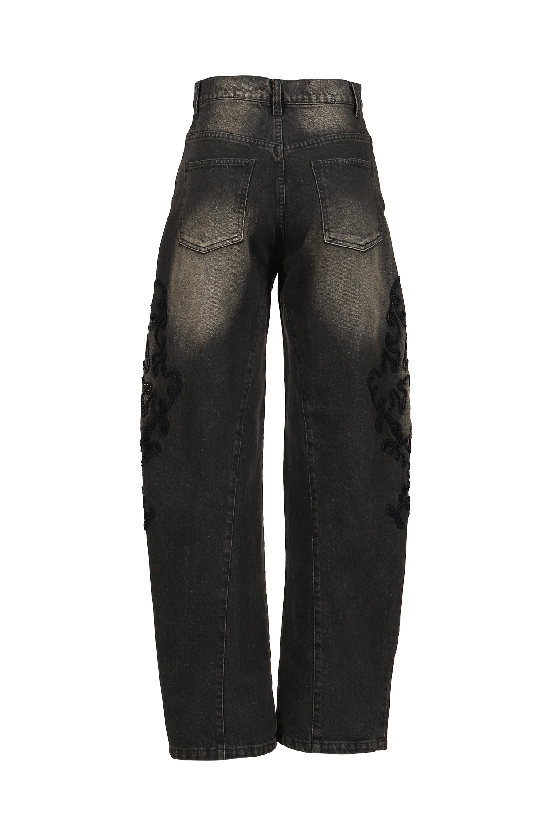 DENIM LACE PANTS / BLACK
