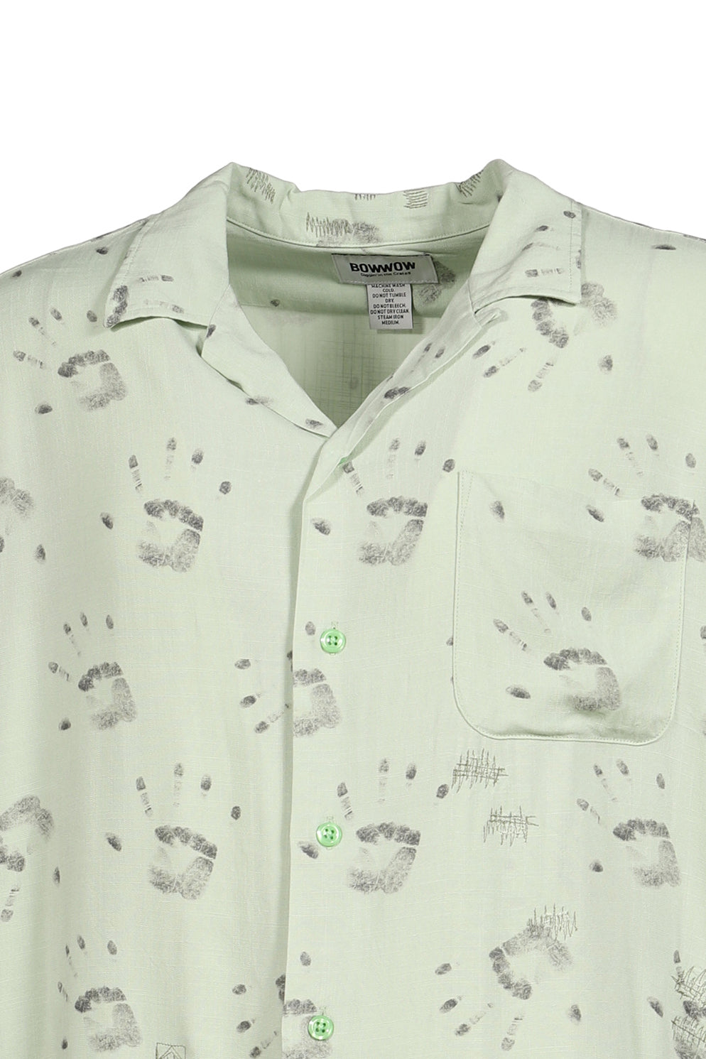 HANDPRINT SS SHIRT AGED / L.GRN