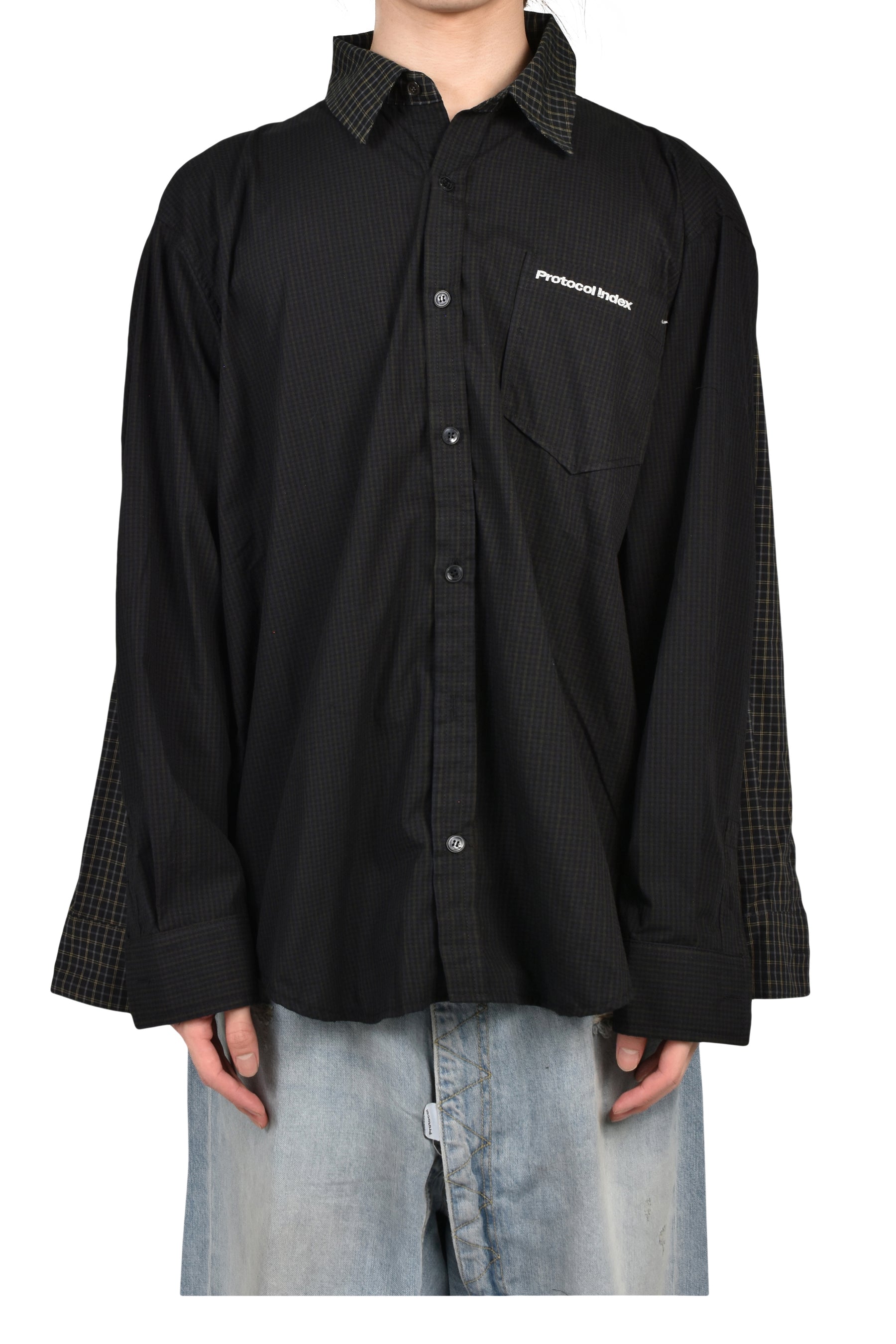 FOUR HANDS CHECK SHIRTS / BLK