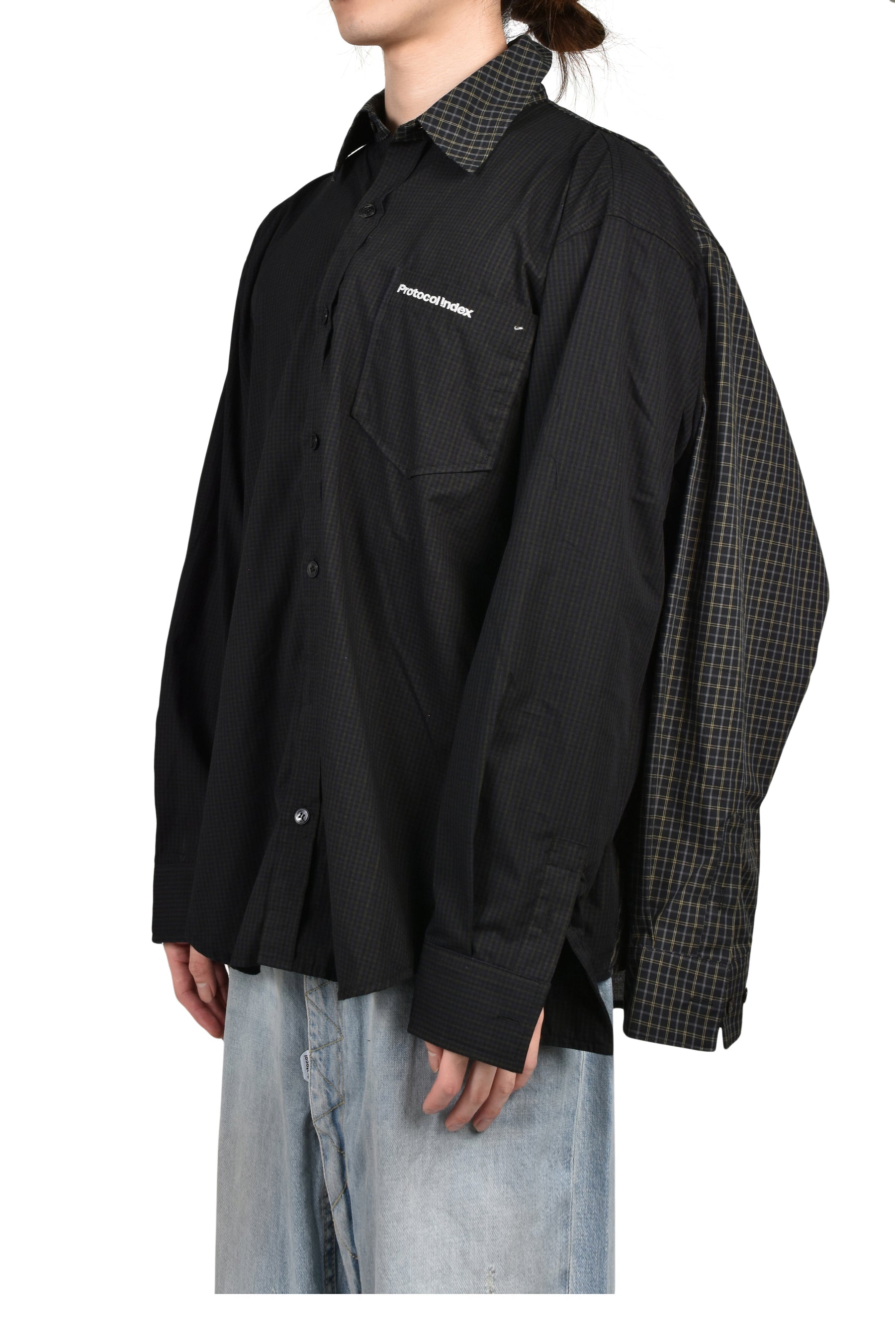 FOUR HANDS CHECK SHIRTS / BLK