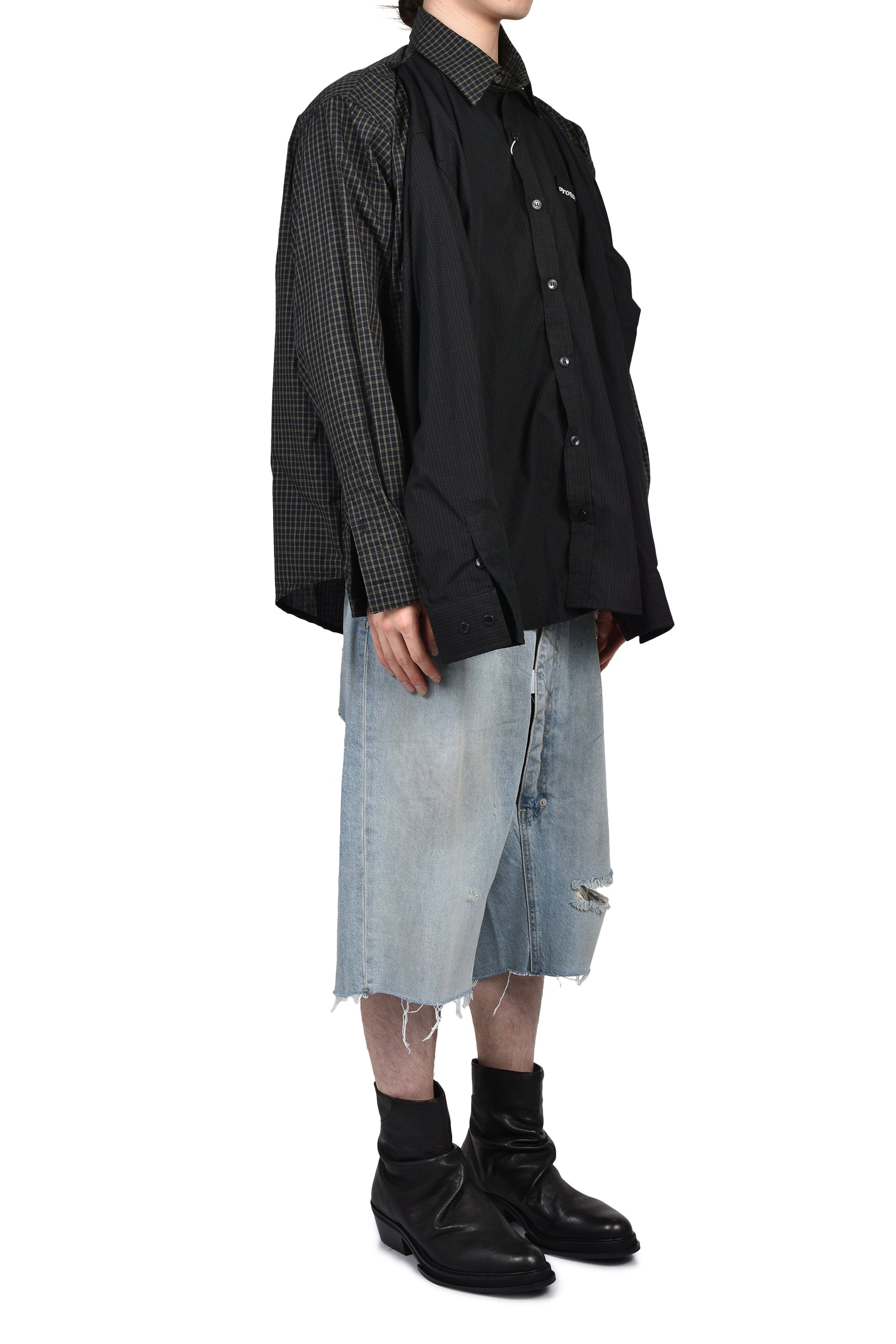 FOUR HANDS CHECK SHIRTS / BLK